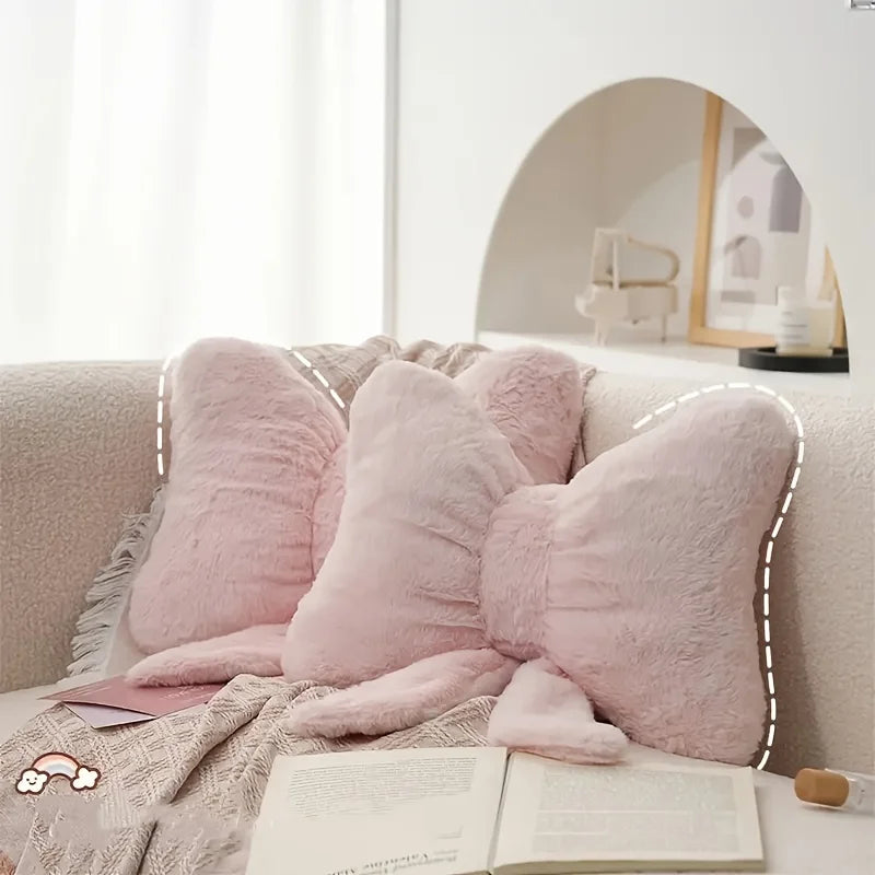 coussin forme nœud papillon rose clair doux polyester coton moderne halloween noël décoration cadeau