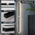lampe murale extérieure led noir moderne détecteur mouvement ip65 waterproof abatjour acrylique