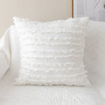 housse coussin brodée fleur marguerite polyester coton blanc jaune décorative salon voiture 30x50cm zip