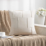 housse coussin carré moderne 45x45cm polyester solide beige orange vert gris
