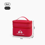 trousse médecine rouge réutilisable sac rangement oxford pratique compartiments médicaments première aide emergencesécole