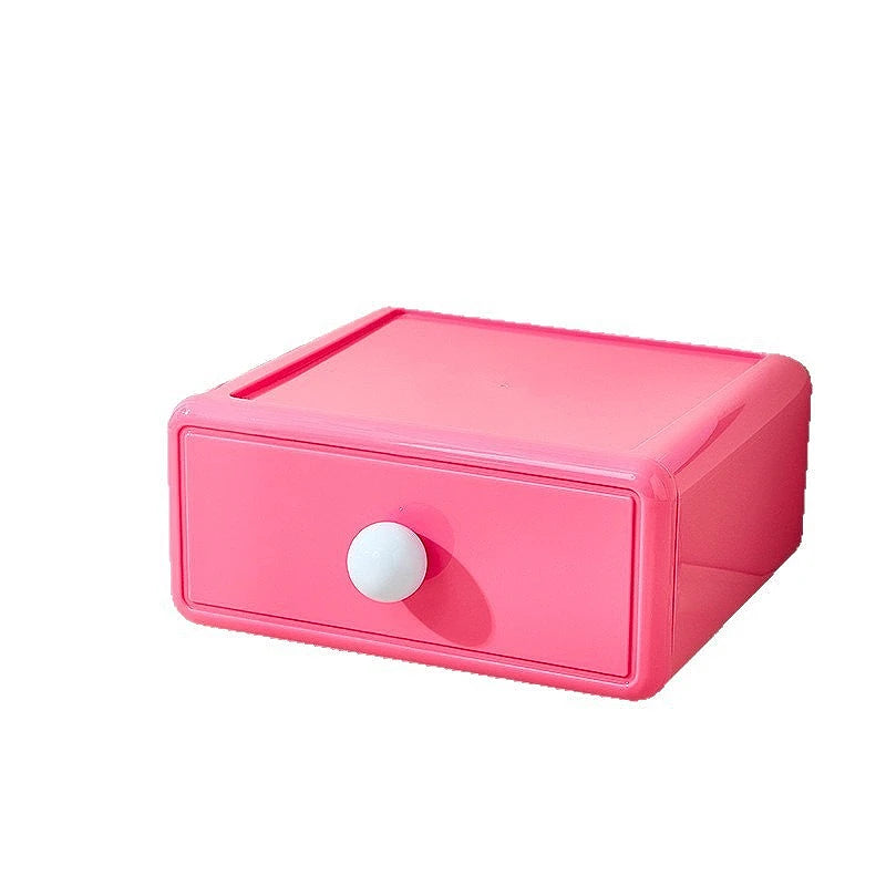 boîte rangement jaune vert rose moderne minimaliste matériau plastique opaquet tiroirs coulissants capacite 2l
