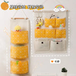sac rangement mural multiple poches clips magnétiques beige jaune organisation moderne poches utilitaires porte