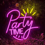 enseigne lumineuse led transparente moderne décoration intérieure party rose bleu jaune graphique câble usb