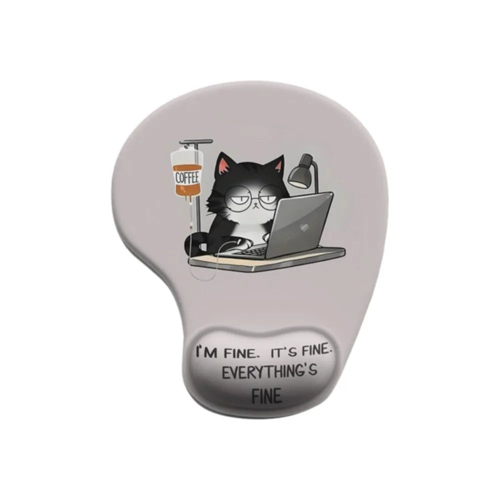 tapis souris ergonomique violet gris beige dessins chats pandas adhésif mignon cartoon