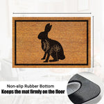 tapis d'entrée marron lapin fleurs antidérapant résistant extérieur intérieur classique imperméable