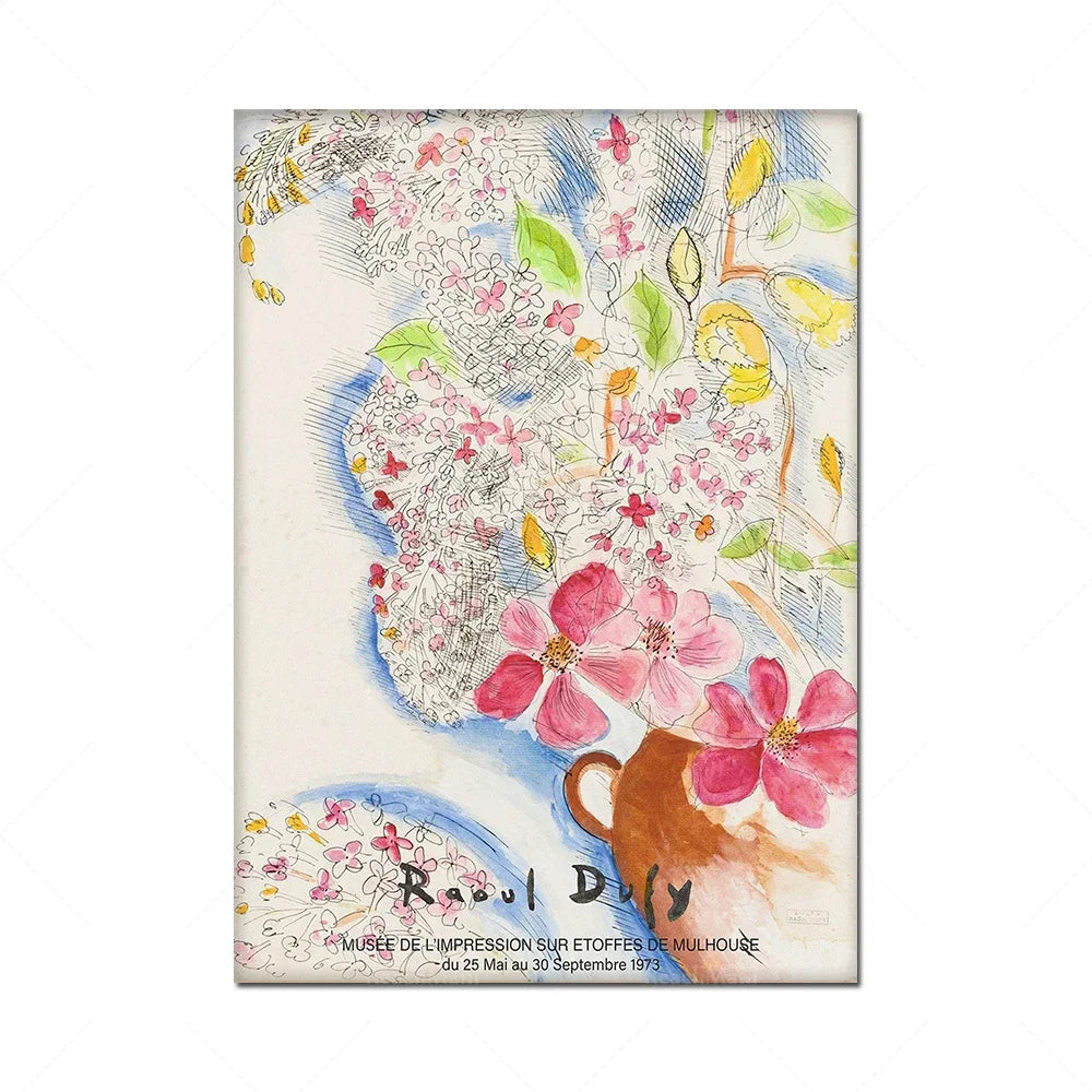 Une composition florale aux couleurs vives et aux formes éclatées, invitant à une découverte artistique.