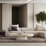 table basse ovale moderne bois minimaliste salon wabi stillwind