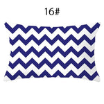coussin lombaire jaune noir blanc bleu gris vert marron zigzag triangles moderne 30x50cm polyester