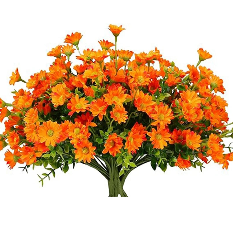 bouquet marguerites soie orange jaune rose blanc vase blanc moderne décoration intérieur mariage