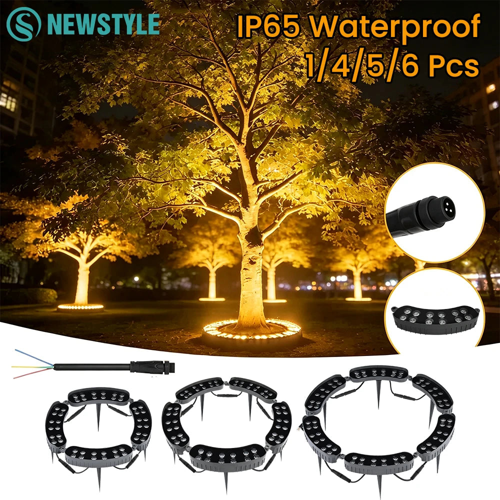 lumière led extérieure arbre noir ip65 moderne diy jardin vacances