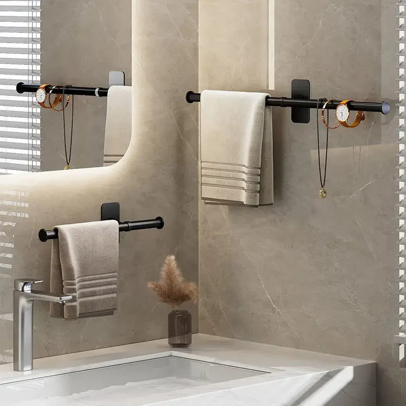 support mural serviettes plaque adhésive moderne noir lisse respectueux environnement chambre