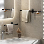 support mural serviettes plaque adhésive moderne noir lisse respectueux environnement chambre