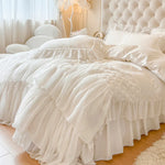 Taie d'oreiller blanche dentelle parure de lit