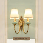 lampe murale classique vintage abat jour tissé doré beige vert clair douille E14 base