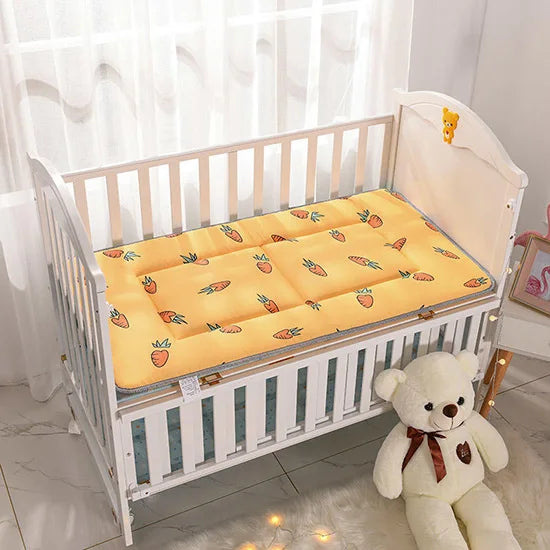 matelas bébé 120x60cm double faces motifs animaux doux rose blanc bleuclair