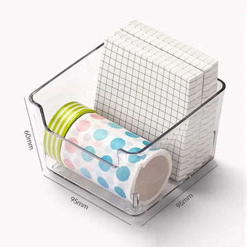 rangements transparents moderne boîtes papeterie porte articles bloc notes post it masking tapestylos ciseaux