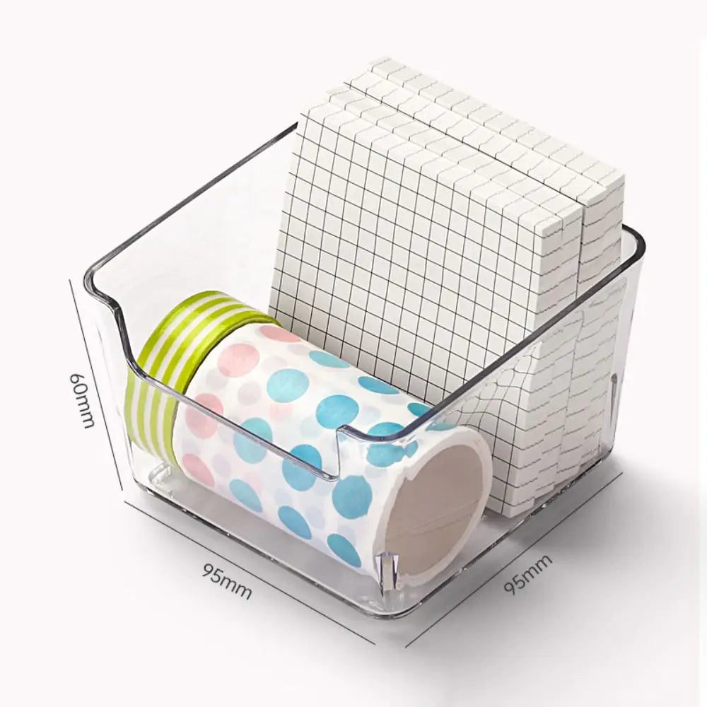 rangements transparents moderne boîtes papeterie porte articles bloc notes post it masking tapestylos ciseaux