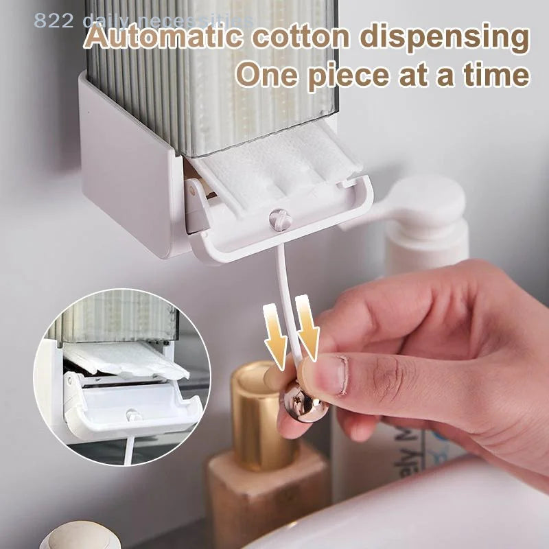 distributeur tampons coton blanc moderne minimaliste adhésif boîte rangement étiquette dimension