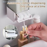 distributeur tampons coton blanc moderne minimaliste adhésif boîte rangement étiquette dimension