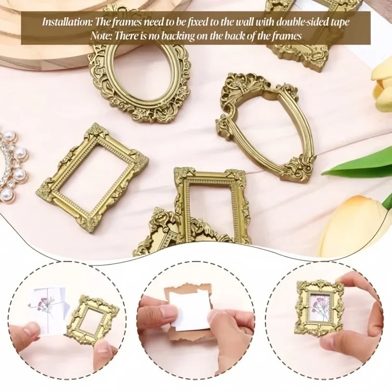 cadres photo or baroque décoration vintage bijoux fantaisie ovales rectangles carrés