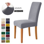 housse chaise jacquard gris rose vert marron moderne adhésif polyester pliage salon mariage banquet