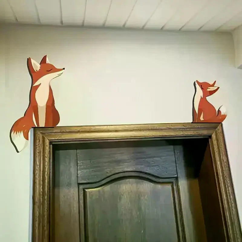décoration murale renards stylisés figurines animalières modernes intérieur ornement pvc minimalistes
