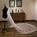 voile mariée blanc broderie florale translucide classique paillettes bord dentelle polyester