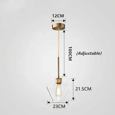 lampe suspendue moderne transparente chaîne dorée ampoule incluse flux lumineux variable certifications multiples sécurité