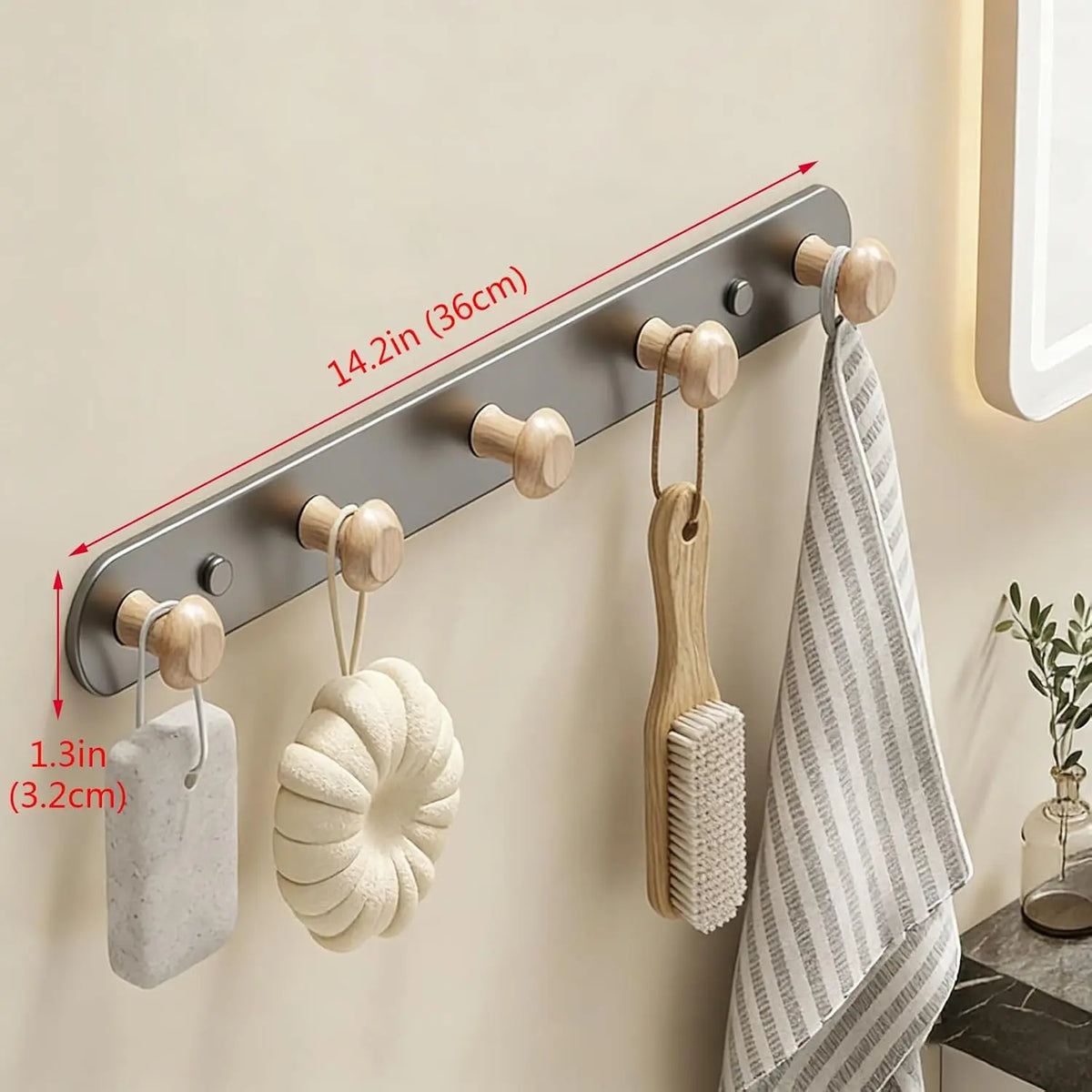 porte serviettes mural moderne bois blanc fixations serviettes gant cuisine sac rangement