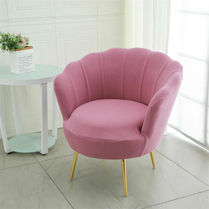 housse fauteuil blanc bleu rose gris beiges rayures horizontales moderne pieds dorés machine extensible