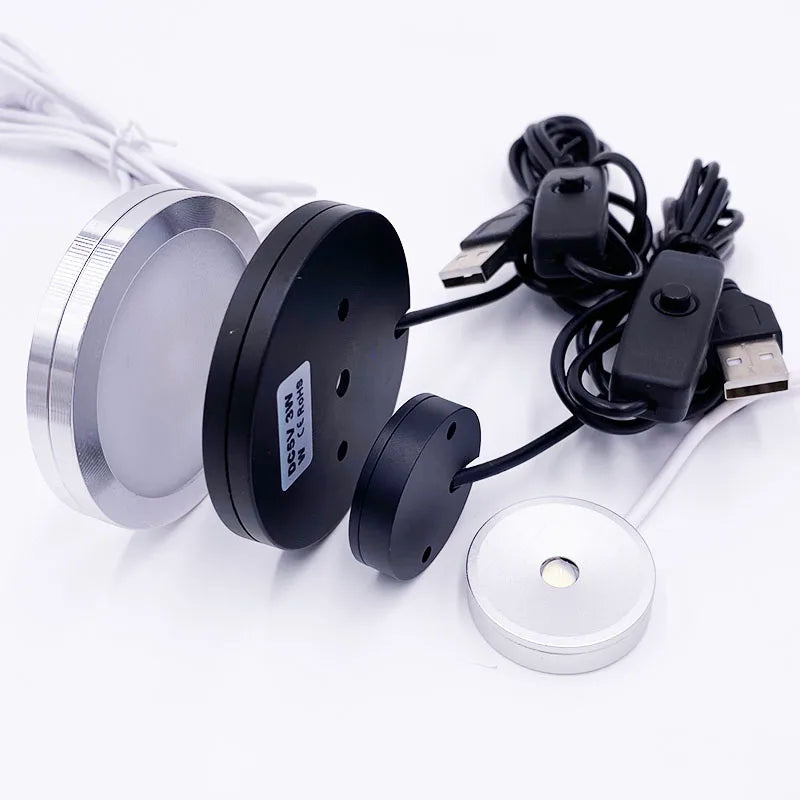 projecteur led rechargeable noir blanc argent câble usb interrupteur moderne minimaliste 6v 3w dc5v