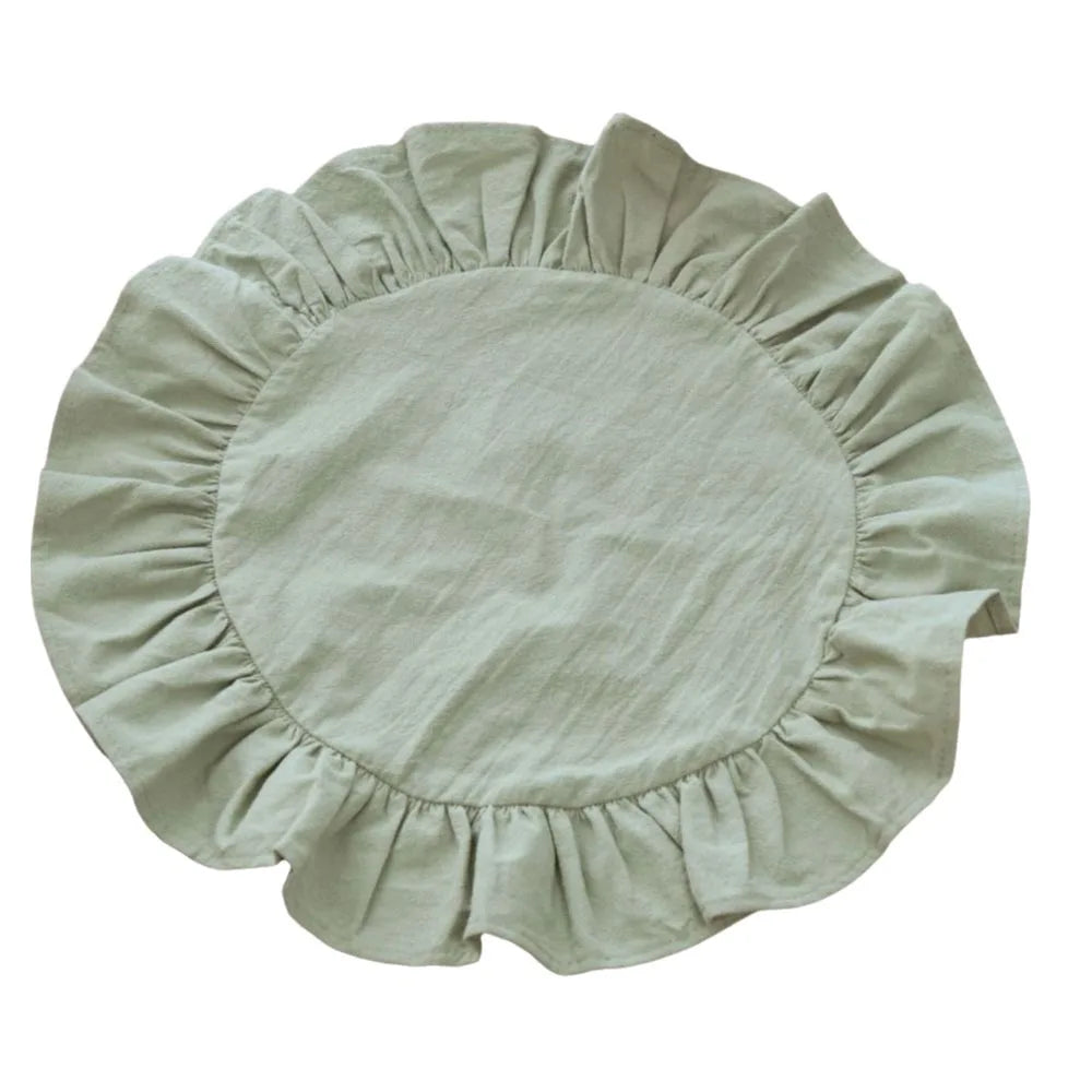 serviettes table volantes rose vert bleu clair beige décoratives maison mariage rustic