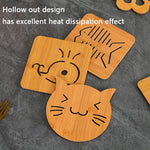 tapis table carré bois motif animaux anti dérapant moderne naturel décors cuisine