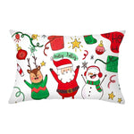 coussin Noël rouge motif rennes flocons neige décoration canapé salon fête hiver 30x50cm