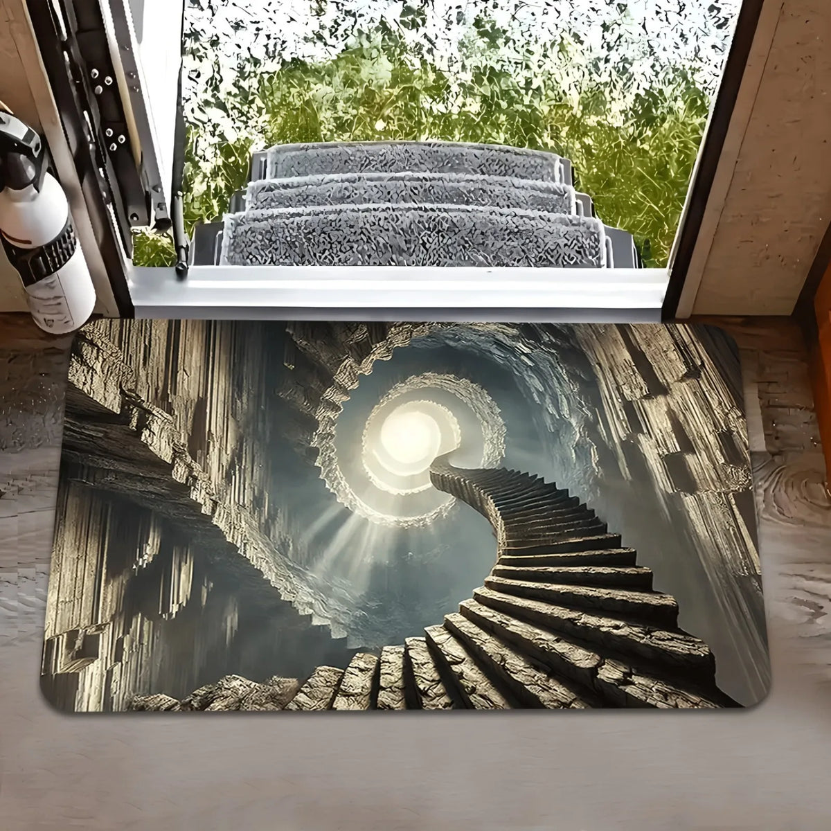 tapis sol intérieur moderne effet pierre 3d antidérapant 40x60cm gris noir beige blanc