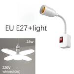 lampe pliable E27 blanc moderne minimaliste plissé feuilles opacité 65mm 92mm 145mm 28W LED