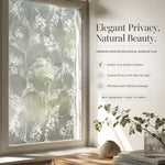 film fenêtre autocollant givré motif lierre baies moderne protection uv isolation thermique transparent blanc