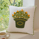 coussins décoratifs brodés motifs floraux 45x45cm polyester adhésifs traditionnels