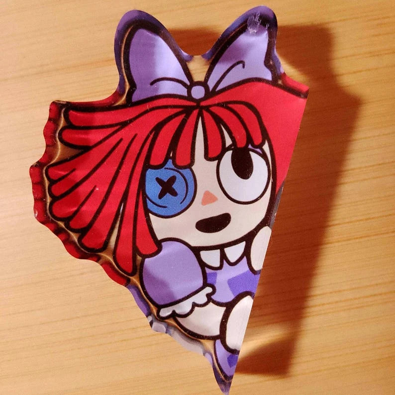 sticker table protection angle acrylique dessins animés yeux colorés sourires chapeaux accessoires violet rouge