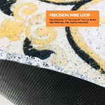 tapis d'entrée noir floral antidérapant moderne 30x60cm 40x80cm 45x90cm PVC