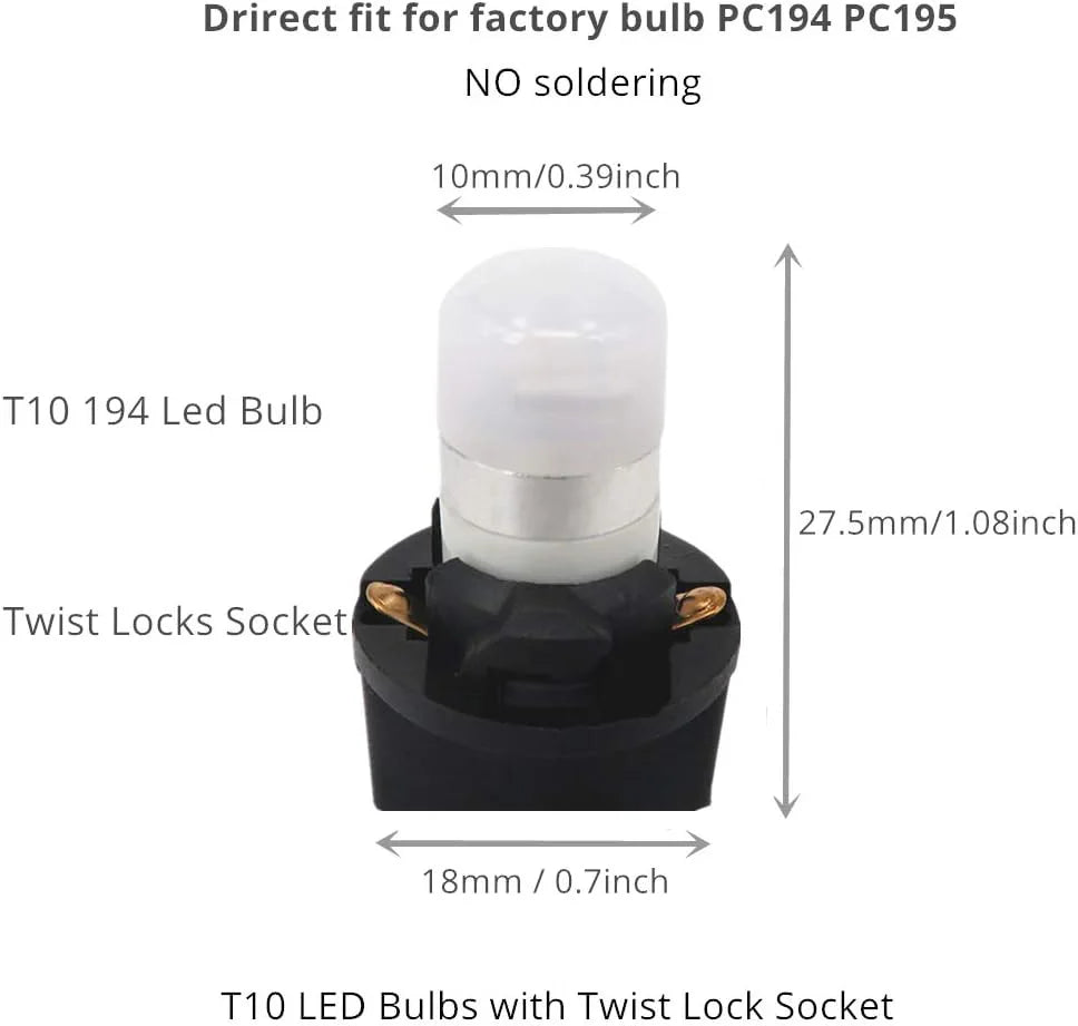 ampoules led blanc modernes twist lock socket 12v instrumentation voiture pack
