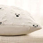 housses coussin brodées ours blancs texture douce décoration noël 45x45cm glissière fixations oreillettes
