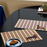 lot tapis table rectangulaires modernes motif chien rayures beige violet