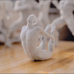 statuette blanche moderne géométrique plastique 3D imprimée salon opaque 10cm 20cm