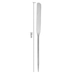 spatule maquillage acier inoxydable argenté moderne lisse brillante outils cosmétiques minimaliste qualité professionnelle durable