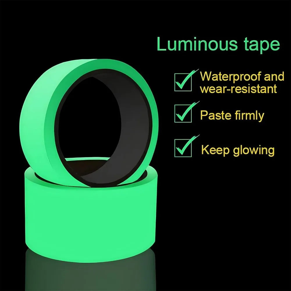 ruban adhésif lumineux vert fluo étanche autoadhésif décoration extérieure guide nocturne sécurité escaliers