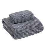 serviette bain microfibre bleu clair séchage rapide motif points adultes