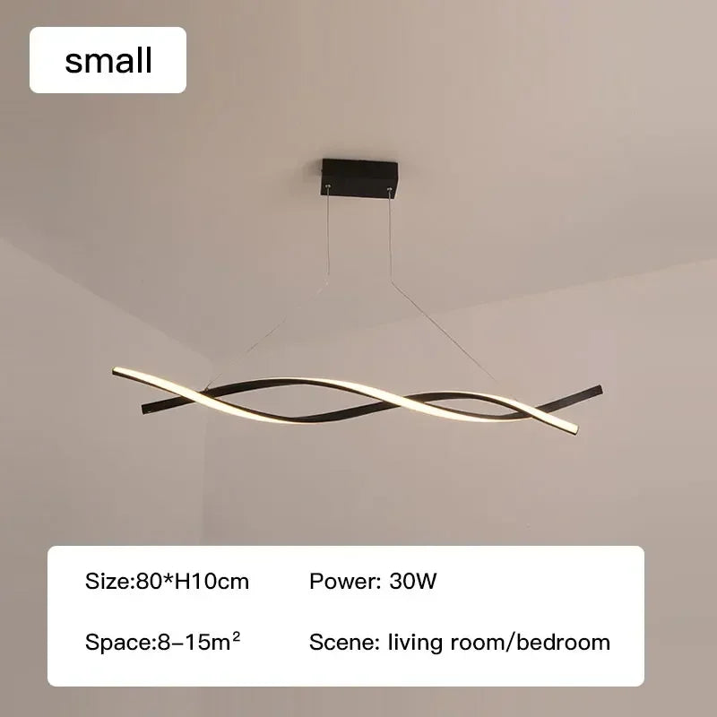 suspension lumineuse moderne blanc doré ondulée clips fixation 2000lm 82000lm 90260v 1015m²