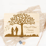 boîte bois gravure personnalisable vintage cadeau mariage souvenirs naturel cadenas poignée emballage bijoux rustic